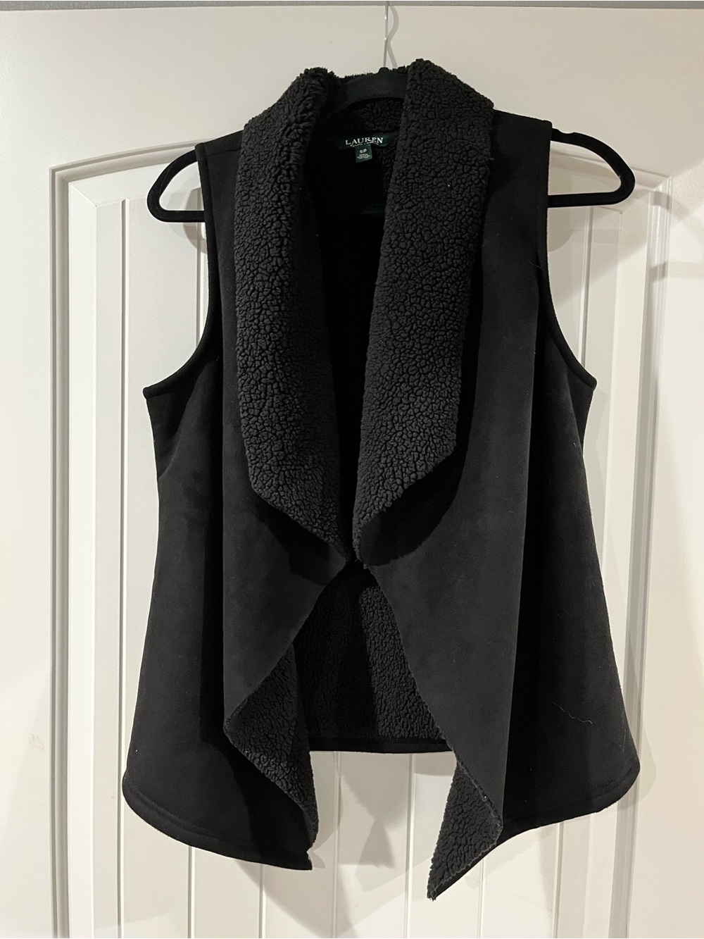 Ralph Lauren Black Faux-Sherpa Vest